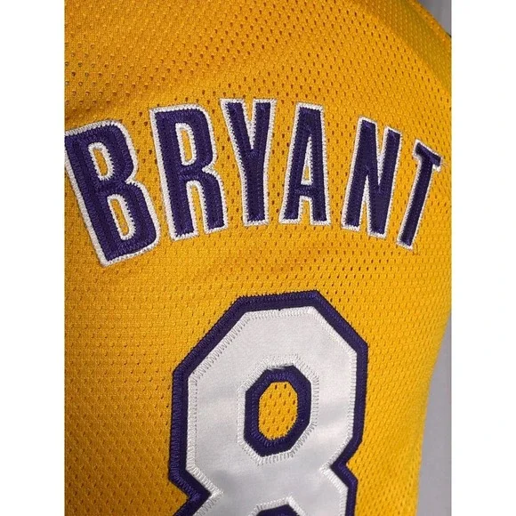 VTG Kobe Bryant #8 Los Angeles Lakers NBA Reebok Gold Jersey Dress Women's LARGE - Picture 11 of 12